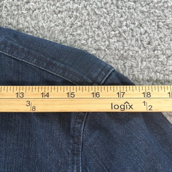 Chico's Denim Jacket Wome's Size 2 Blue Long Sleeves Pockets Jean - Picture 7 of 10